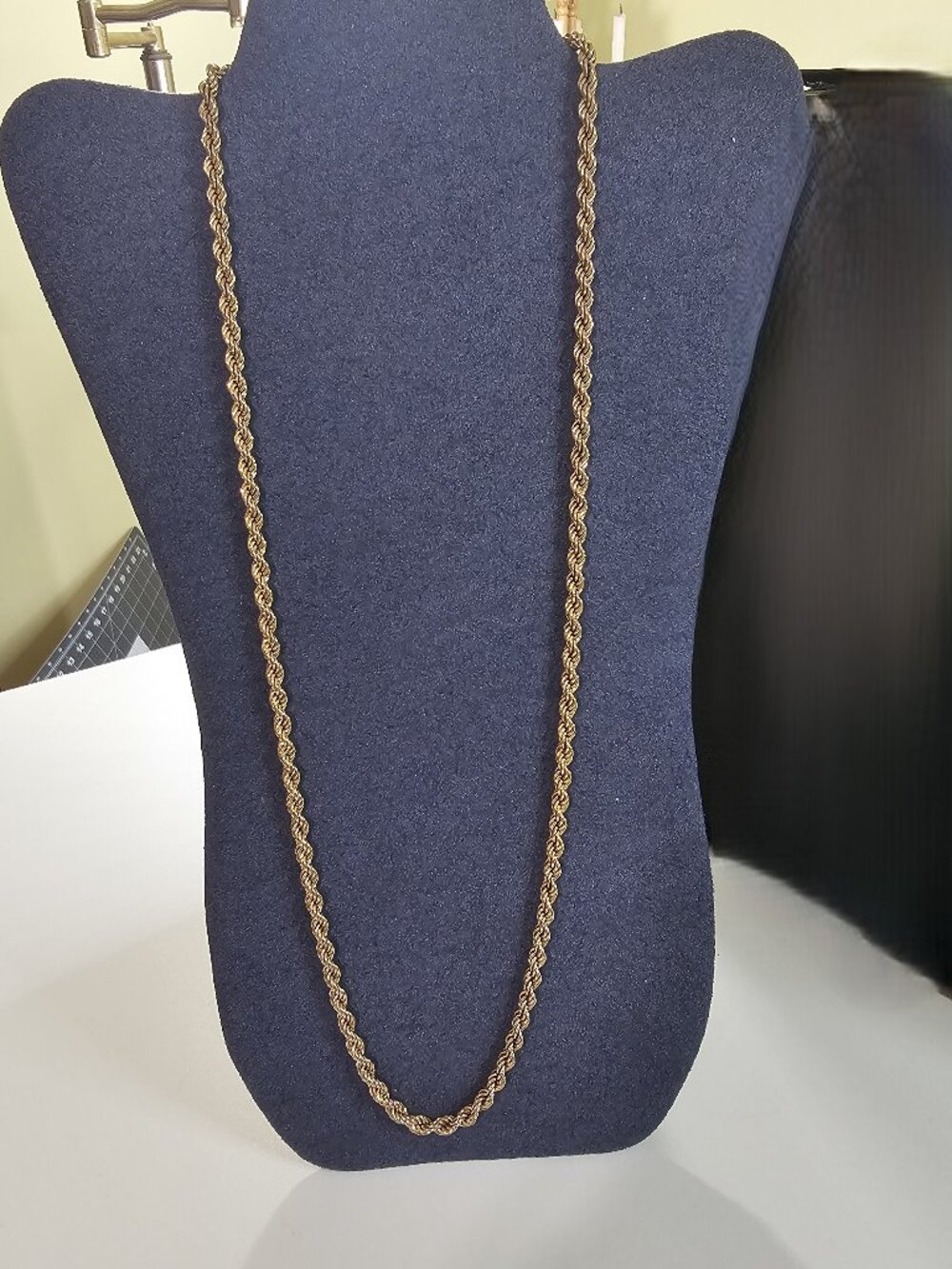 Vintage Monet Gold Tone Twisted Rope Chain Necklace 30” Signed
